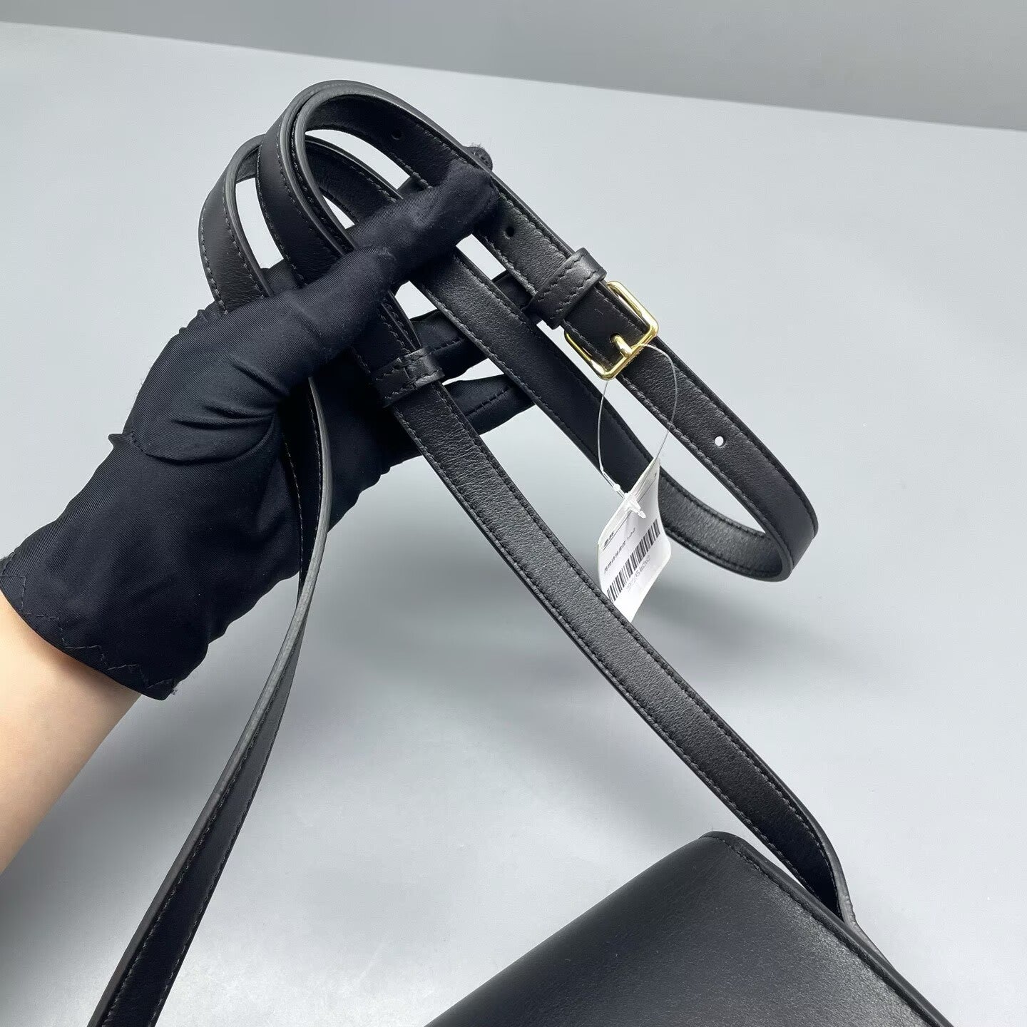 Celine - Triomphe Saddle Bag - Smooth calfskin leather - Black - (Small)