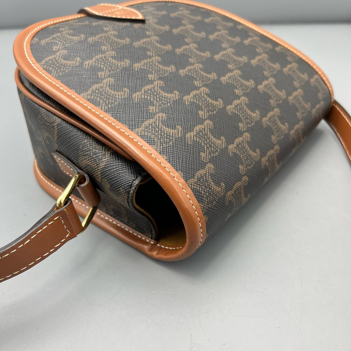 Celine - Triomphe Saddle Bag - Synthetic - Brown - (mini)
