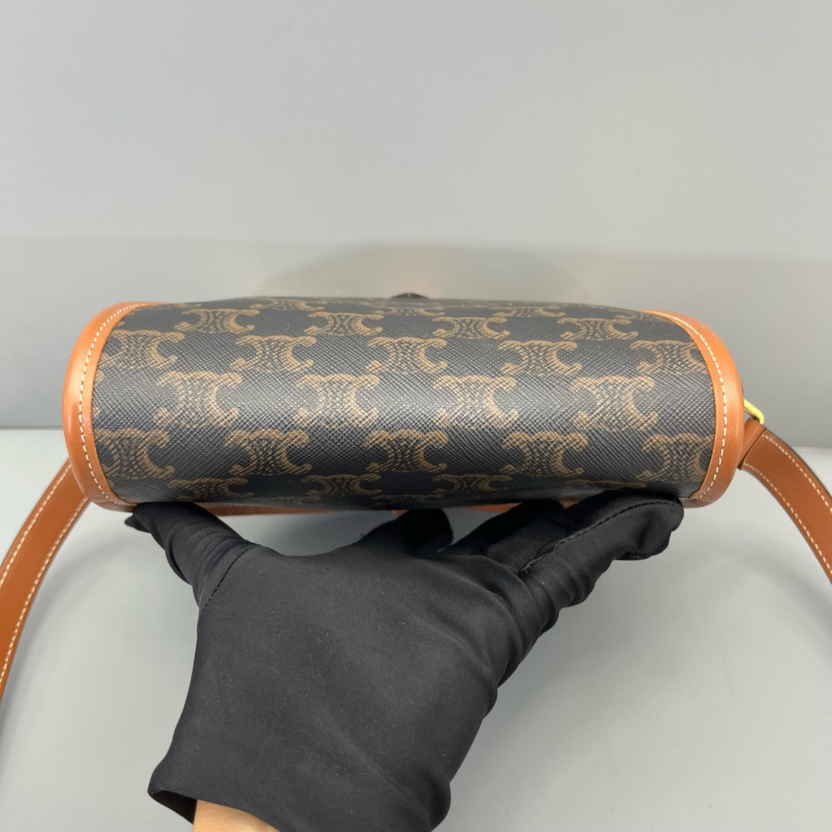 Celine - Triomphe Saddle Bag - Synthetic - Brown - (mini)