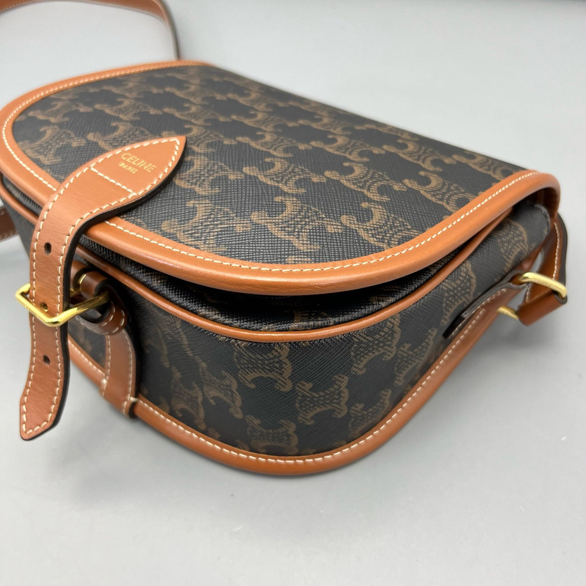 Celine - Triomphe Saddle Bag - Synthetic - Brown - (mini)