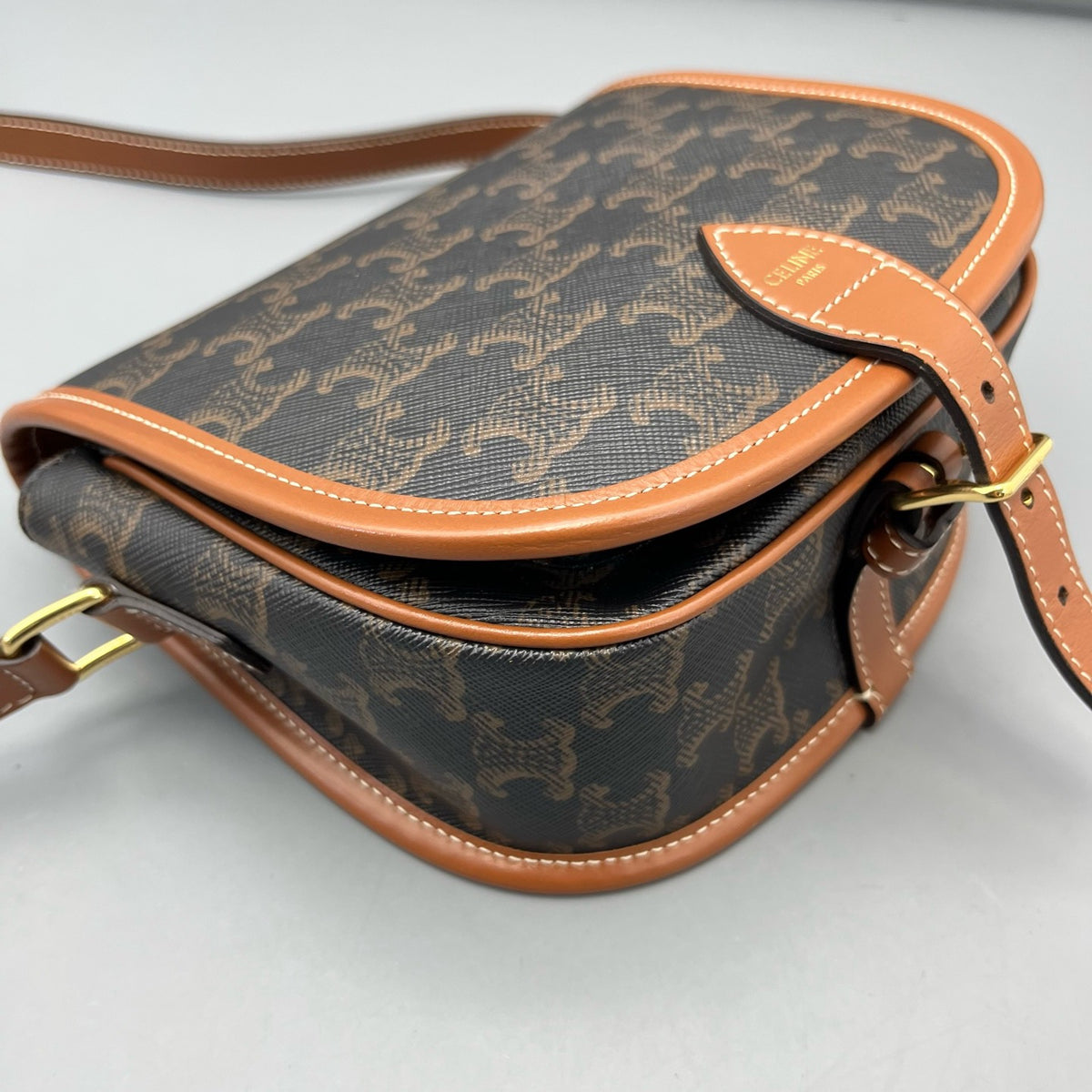 Celine - Triomphe Saddle Bag - Synthetic - Brown - (mini)