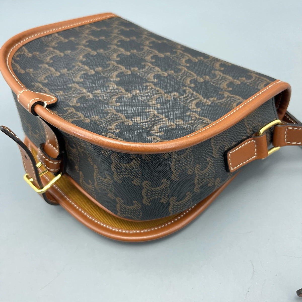Celine - Triomphe Saddle Bag - Synthetic - Brown - (mini)