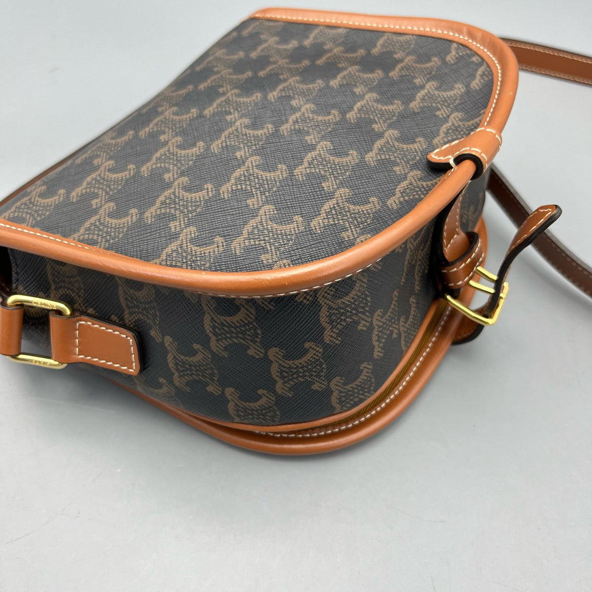 Celine - Triomphe Saddle Bag - Synthetic - Brown - (mini)