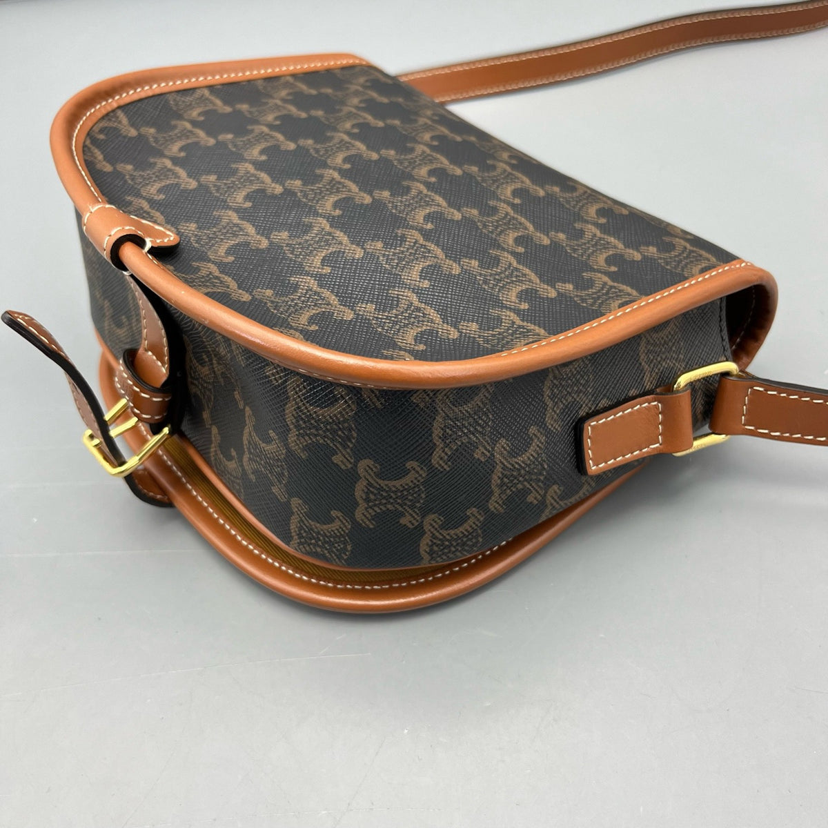 Celine - Triomphe Saddle Bag - Synthetic - Brown - (mini)