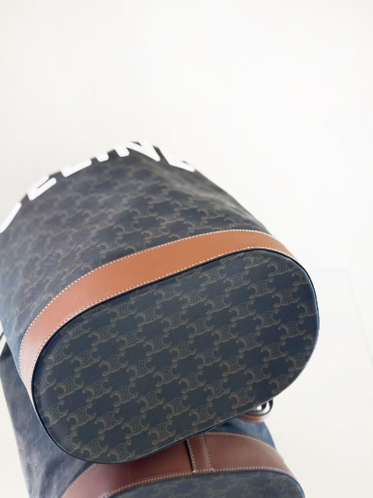 Celine - Triomphe Sailor Bag - Triomphe Canvas with Leather trim - Brown - (medium)