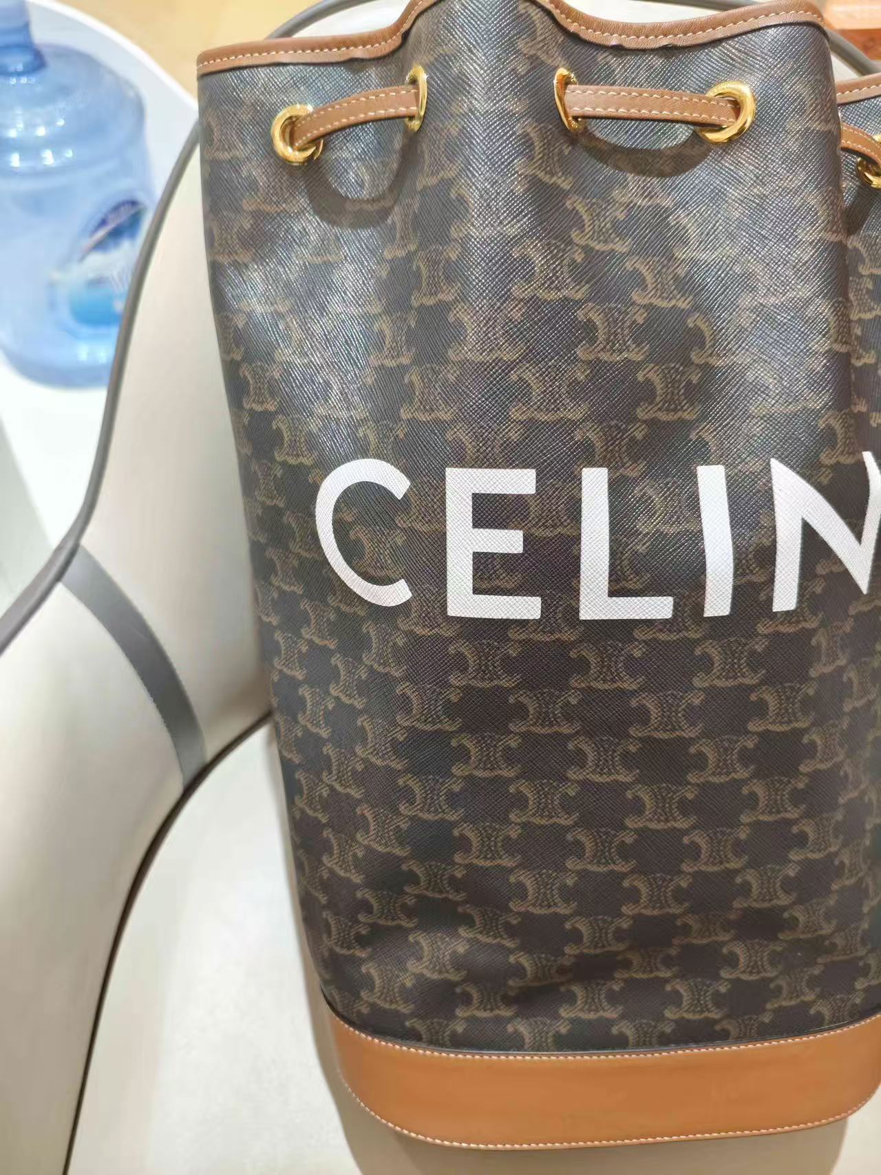 Celine - Triomphe Sailor Bag - Triomphe Canvas with Leather trim - Brown - (medium)