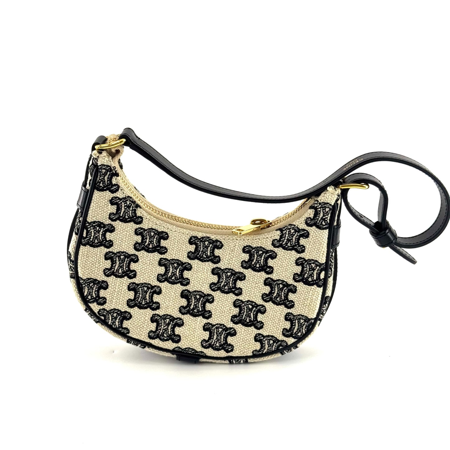 Celine - Triomphe Shoulder Bag - Cloth - Black - (mini)