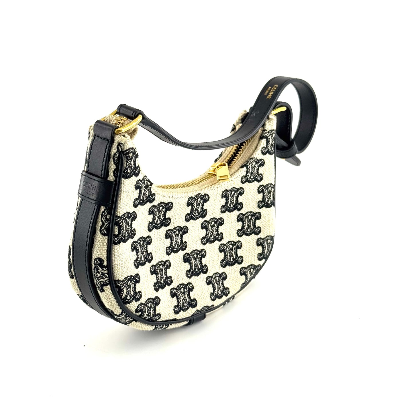 Celine - Triomphe Shoulder Bag - Cloth - Black - (mini)