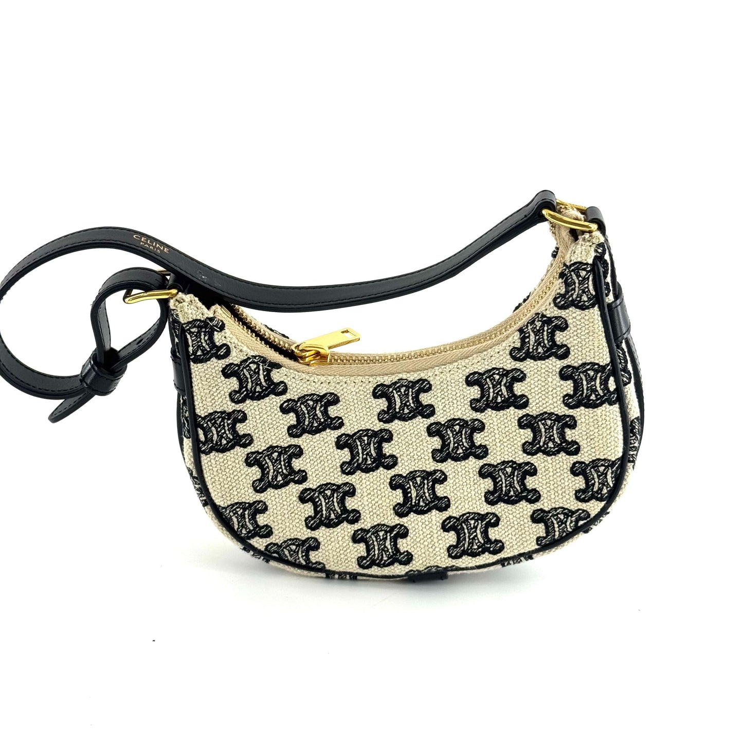 Celine - Triomphe Shoulder Bag - Cloth - Black - (mini)