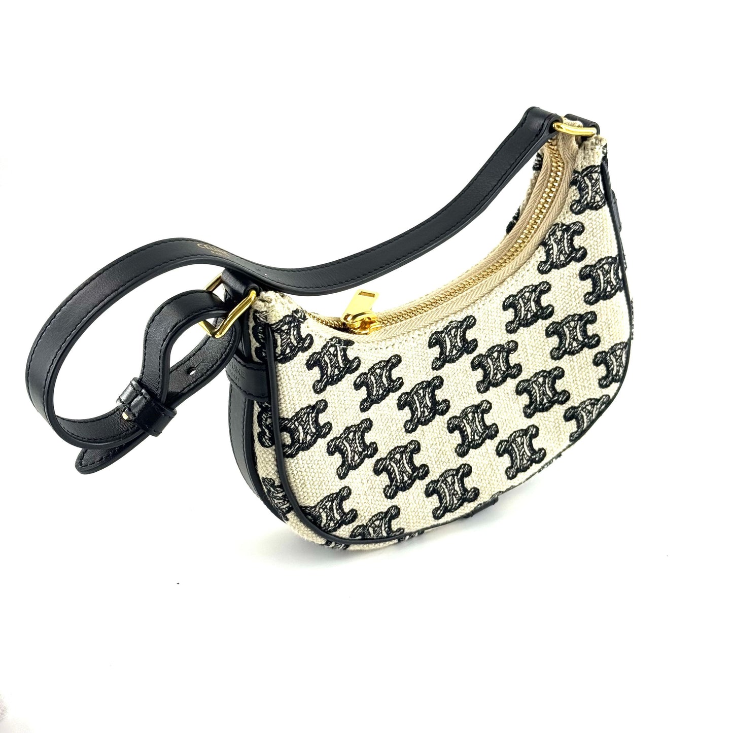 Celine - Triomphe Shoulder Bag - Cloth - Black - (mini)