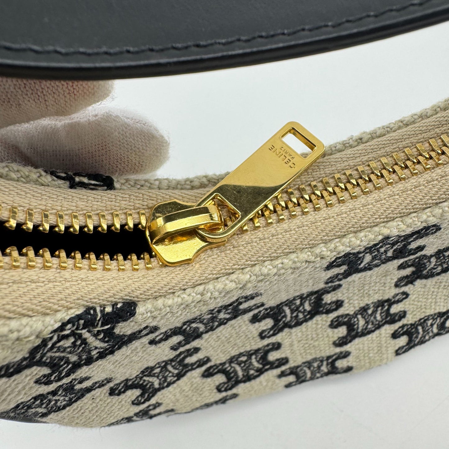 Celine - Triomphe Shoulder Bag - Cloth - Black - (mini)