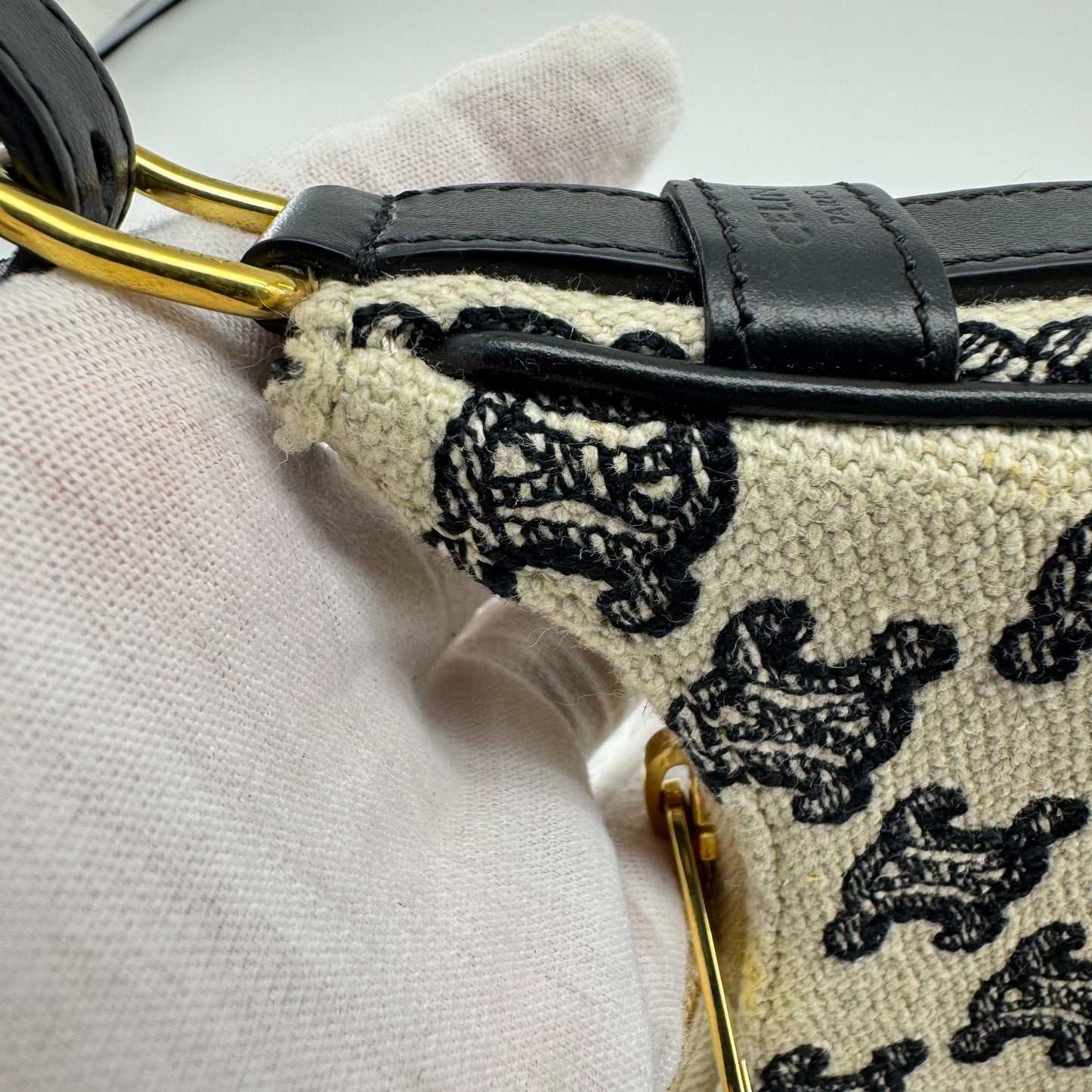 Celine - Triomphe Shoulder Bag - Cloth - Black - (mini)