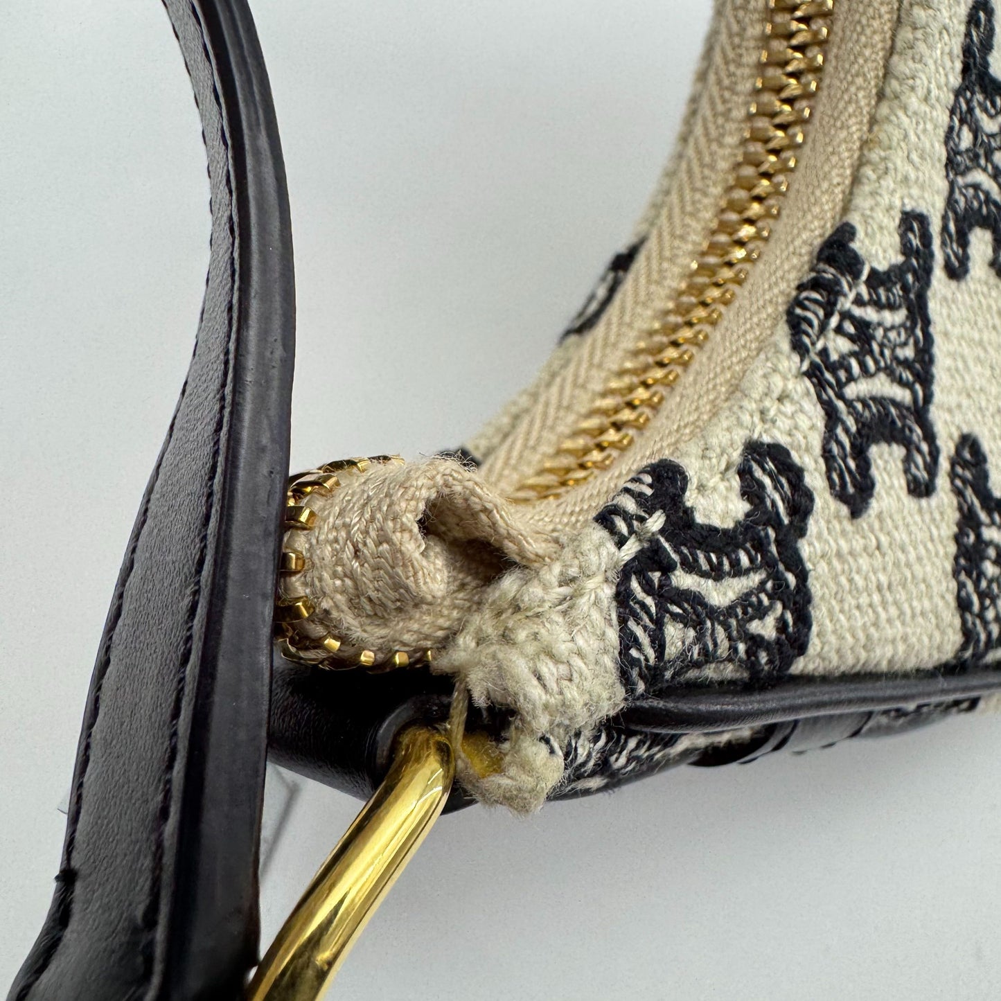 Celine - Triomphe Shoulder Bag - Cloth - Black - (mini)