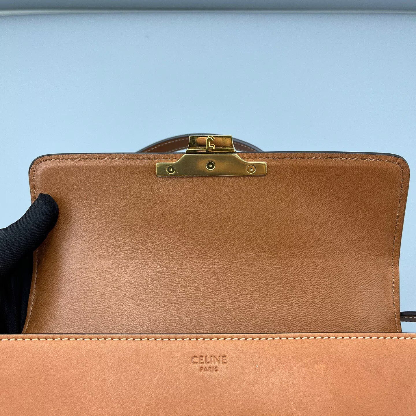 Celine - Triomphe Shoulder Bag - Leather - Brown - (mini)
