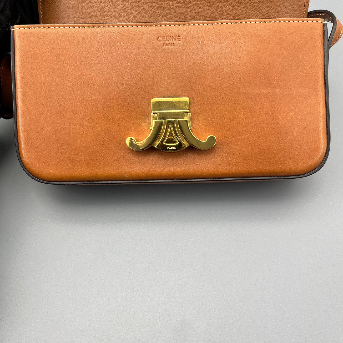 Celine - Triomphe Shoulder Bag - Leather - Brown - (mini)