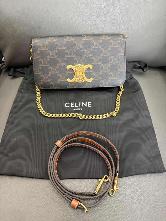 Celine - Triomphe - Synthetic - Brown - (mini)