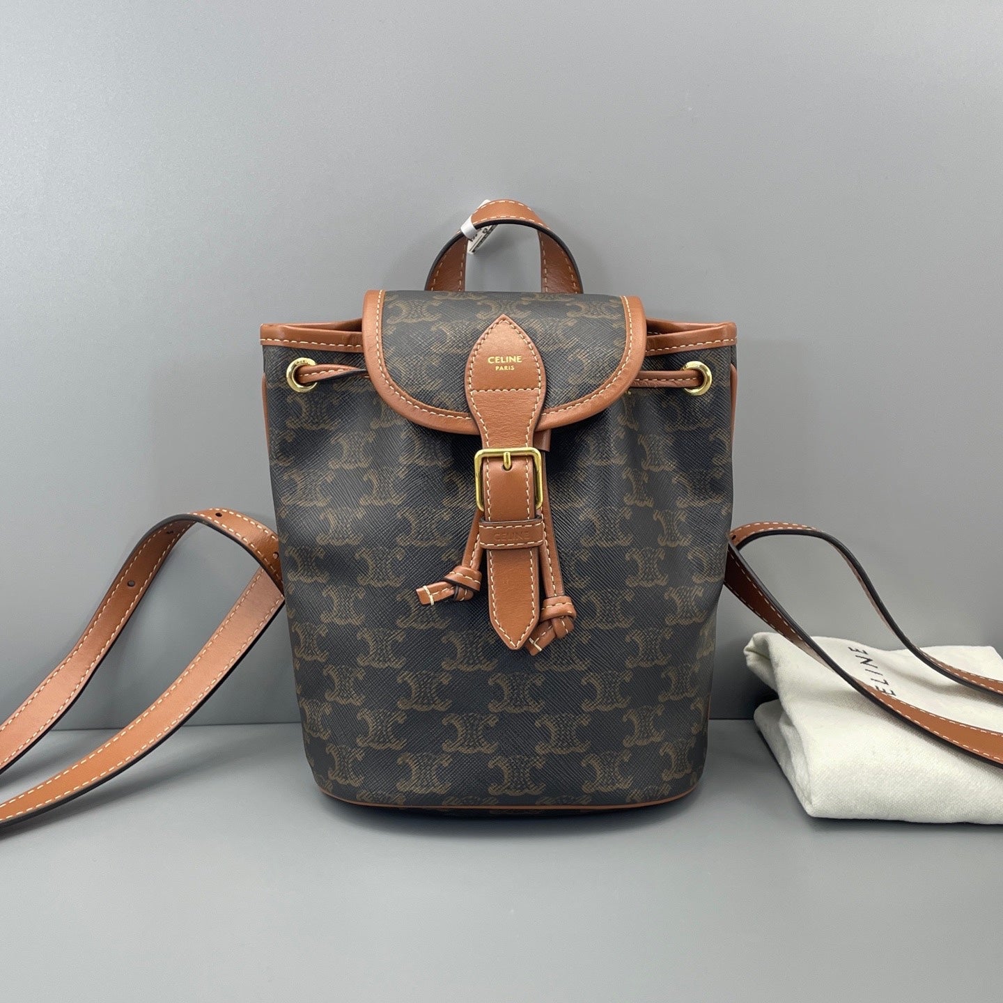 Celine - Triomphe - Synthetic - Brown - (mini)
