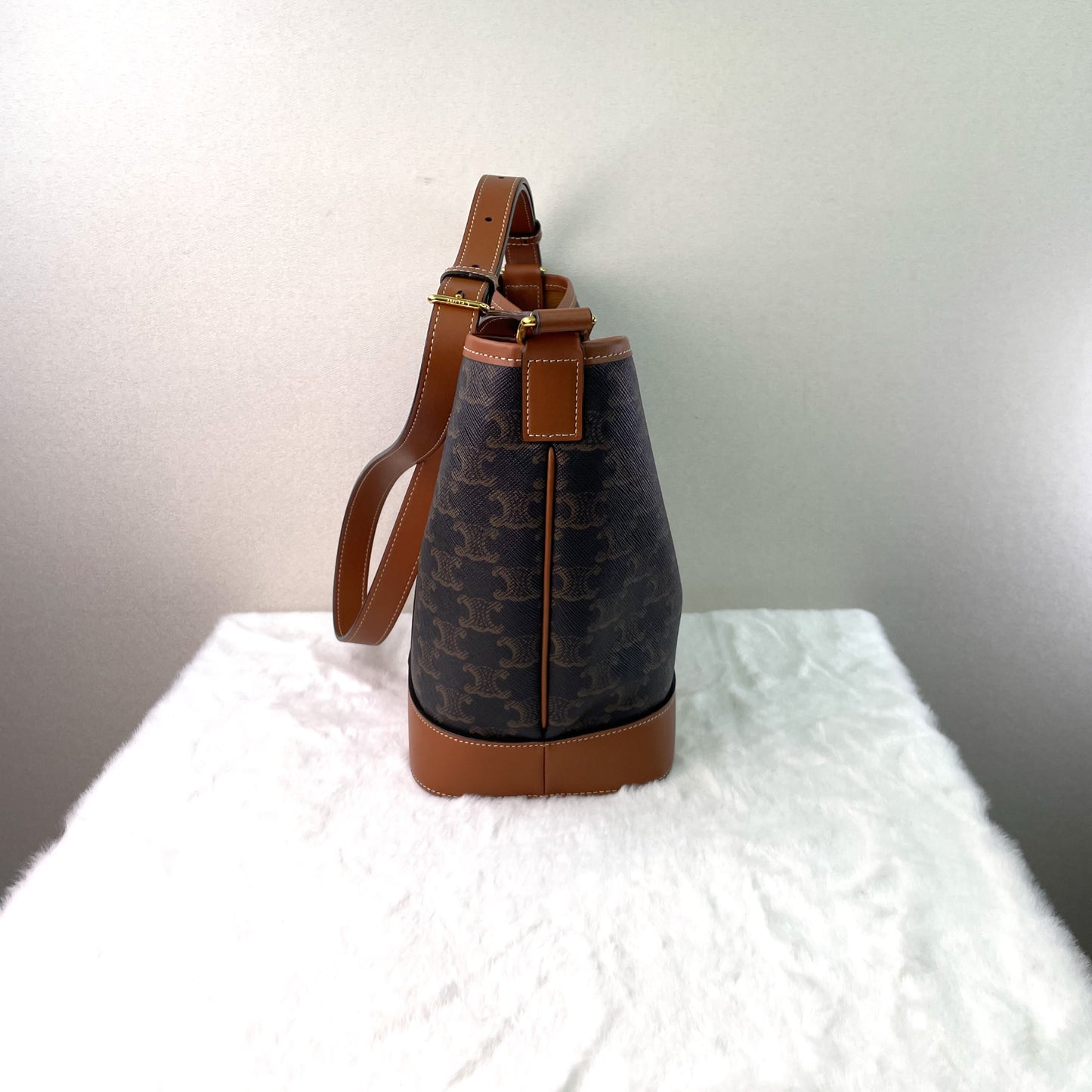 Celine - Triomphe - Synthetic - Brown - (small)
