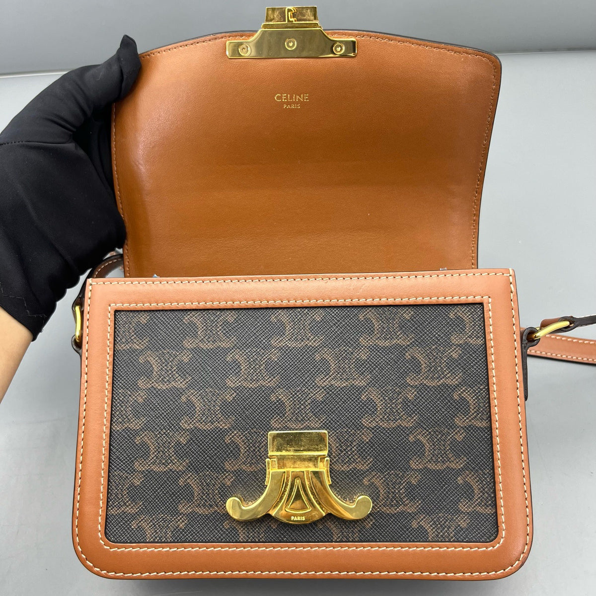 Celine - Triomphe Teen - Leather - Brown - (mini)