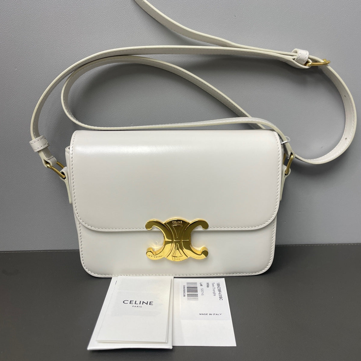 Celine - Triomphe Teen - Leather - White - (small)
