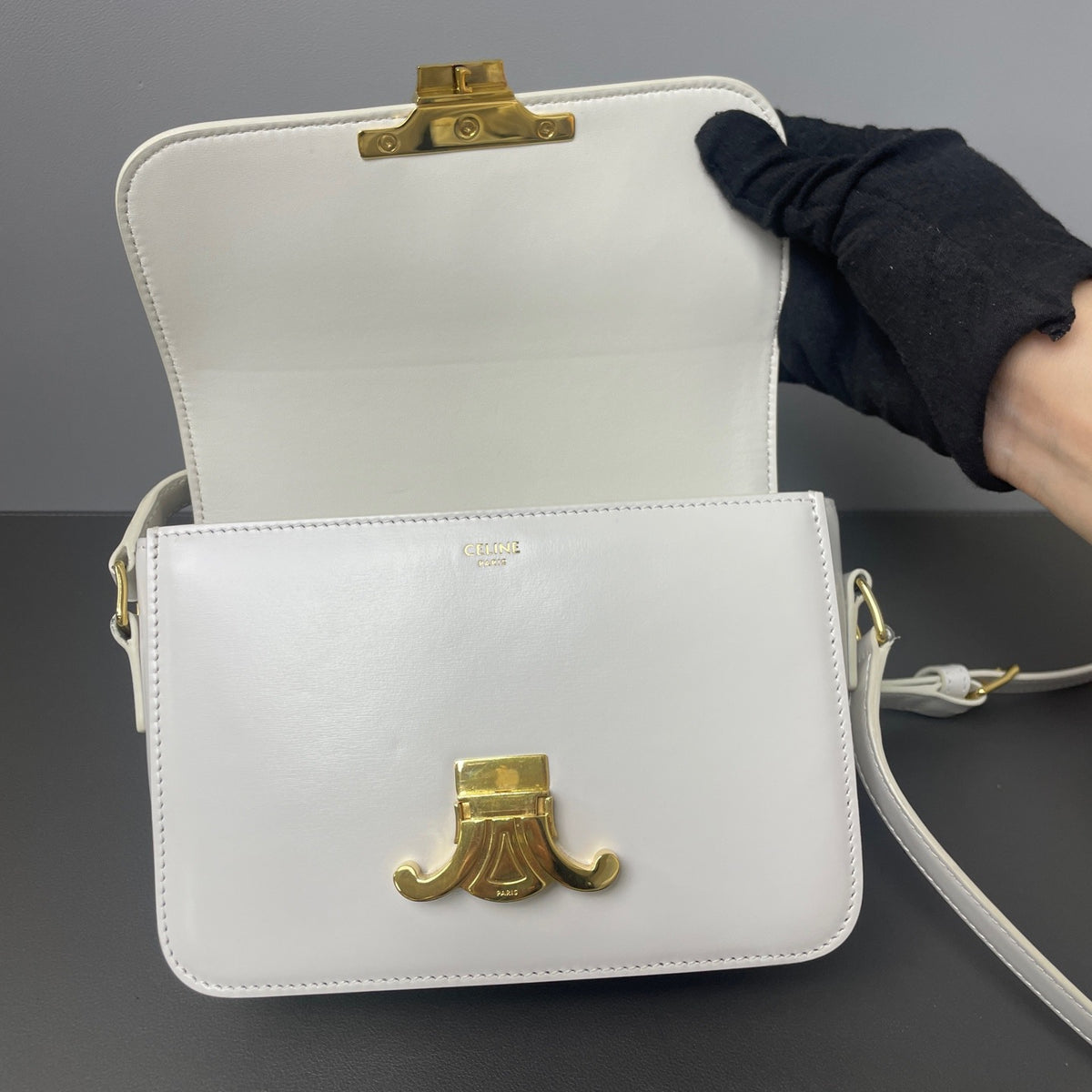 Celine - Triomphe Teen - Leather - White - (small)