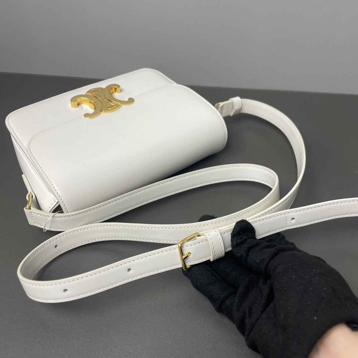 Celine - Triomphe Teen - Leather - White - (small)