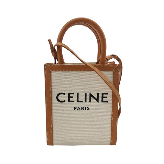 Celine - Vertical Cabas - Cloth - Beige - (mini)