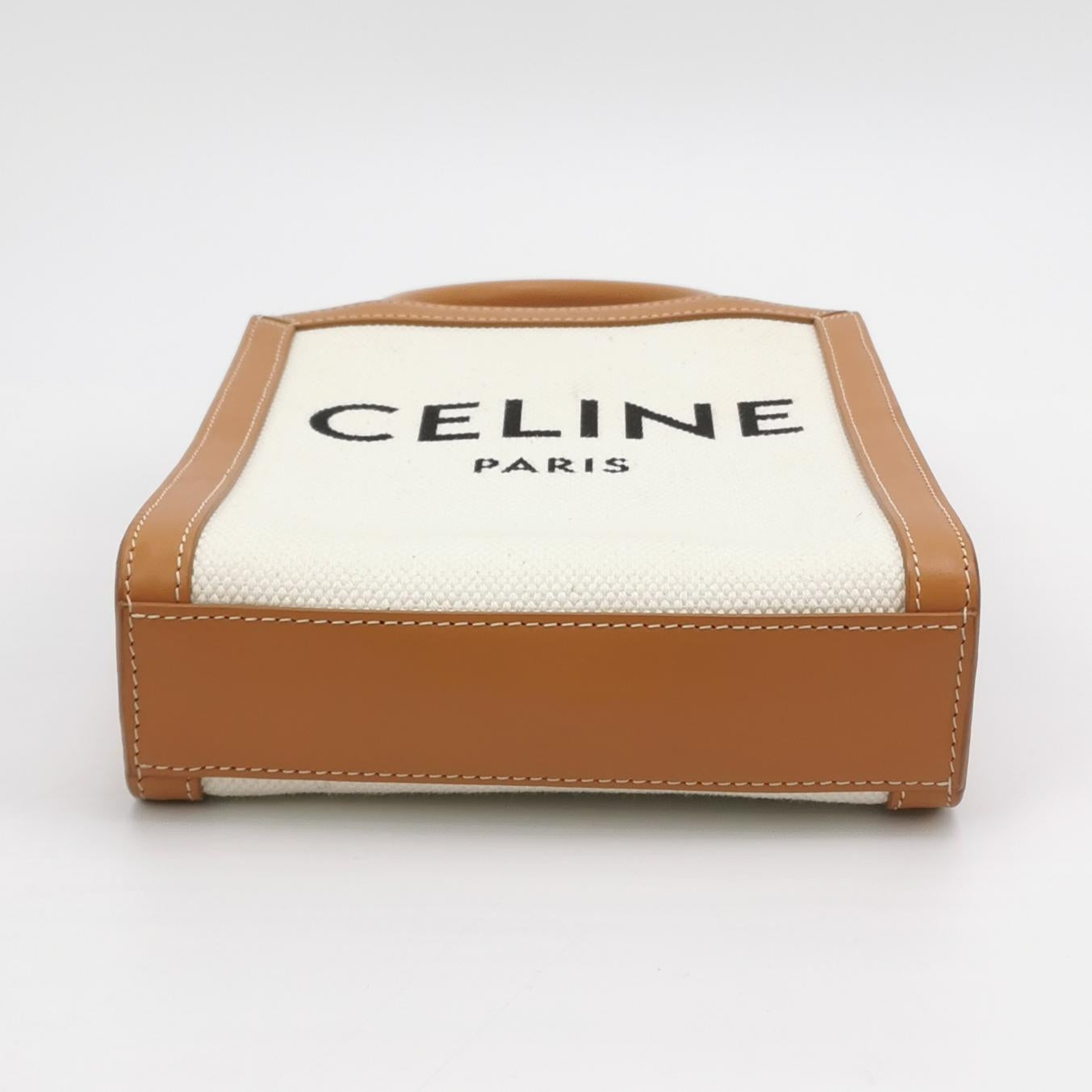Celine - Vertical Cabas - Cloth - Beige - (mini)