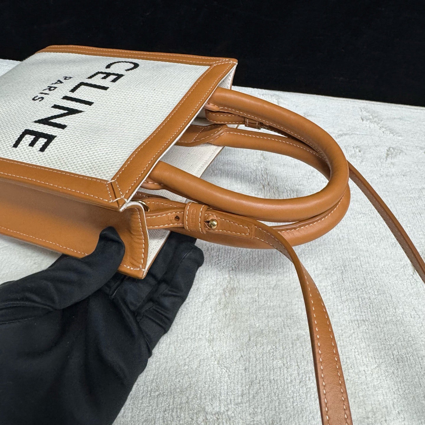 Celine - Vertical Cabas - Cloth - Beige - (mini)