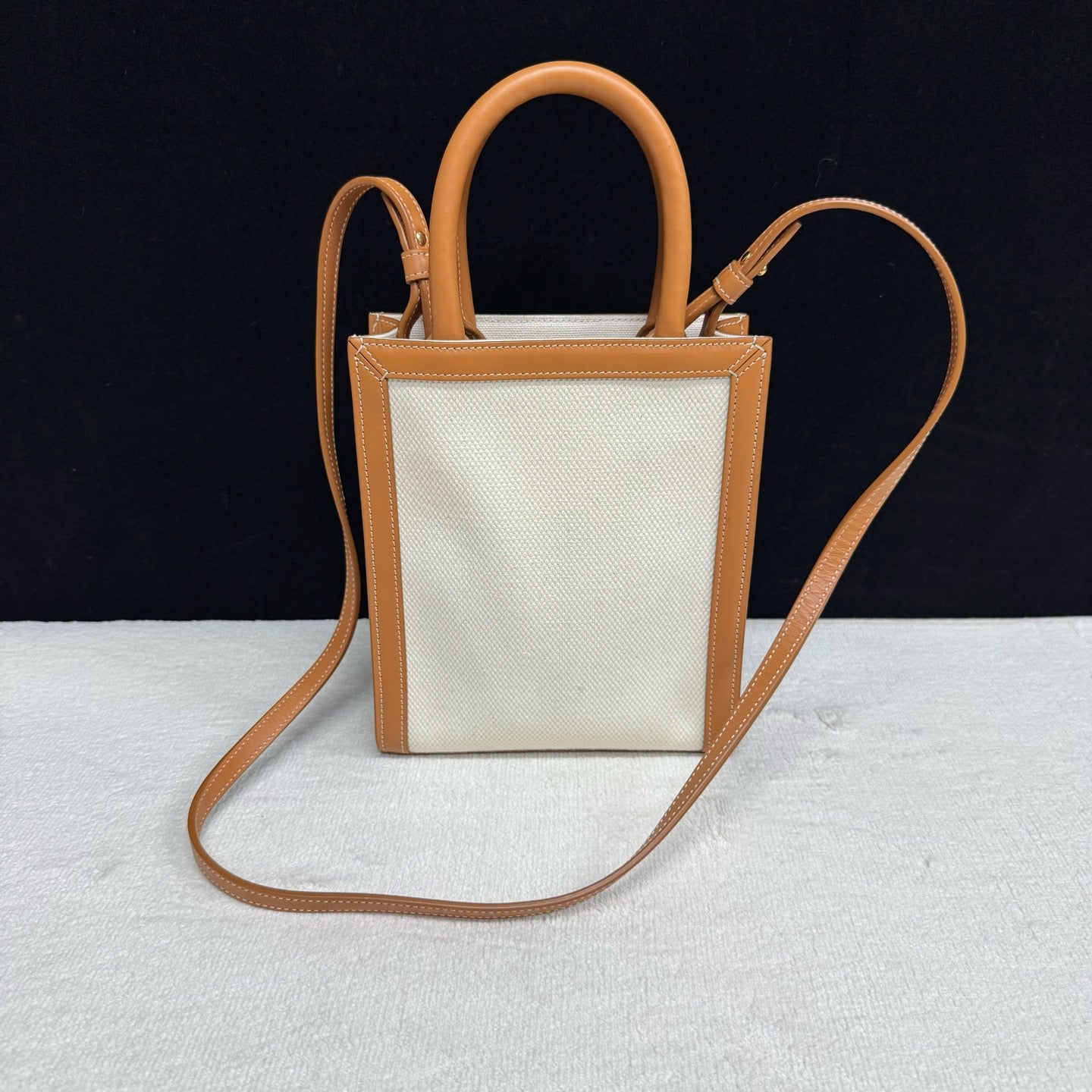 Celine - Vertical Cabas - Cloth - Beige - (mini)