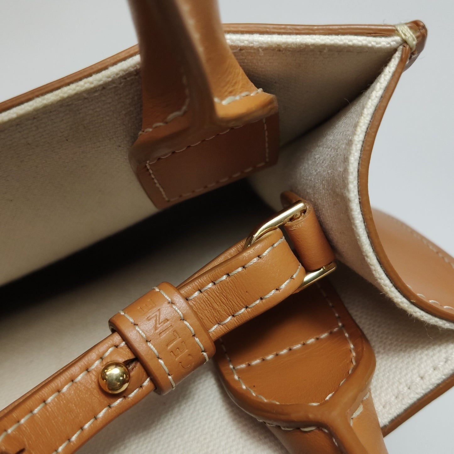 Celine - Vertical Cabas - Cloth - Beige - (mini)