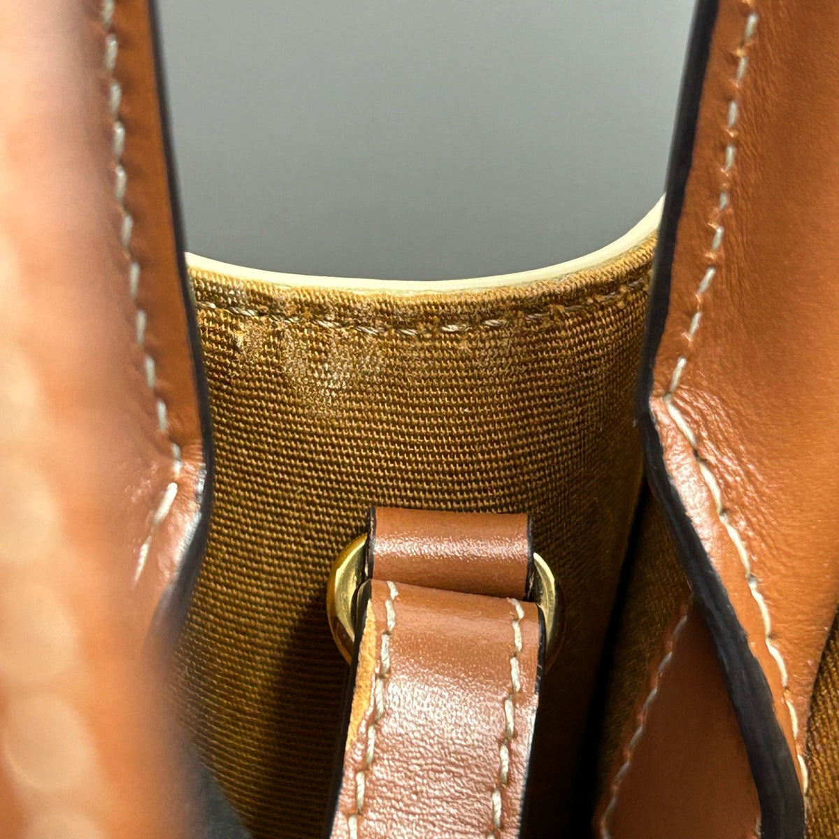 Celine - Vertical Cabas Mini in Triomphe Canvas - Cloth - Beige - (mini)