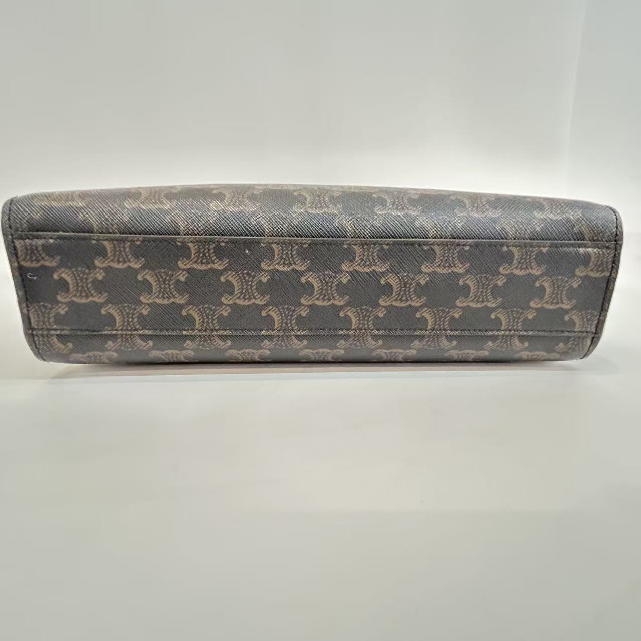 Celine - Vertical Cabas - Triomphe canvas with calfskin leather trim and handles - Brown with Tan Leather - (large)