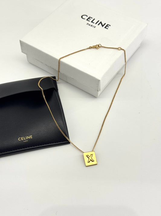 Celine - X Letter - Gold plated - Gold