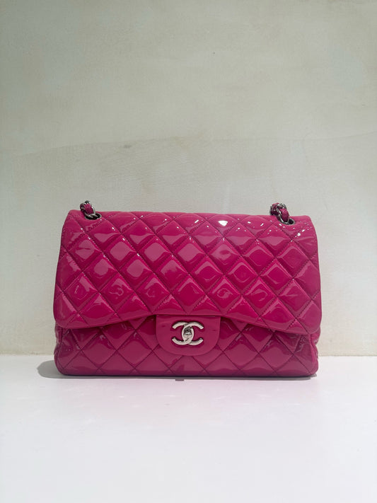 Chanel - 11.12 - Patent leather - Pink - (jumbo)