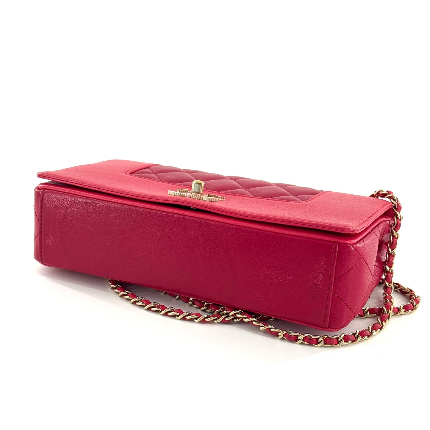 Chanel - 17P Flap Bag - Lambskin leather - Rose Pink Color-Block with Gold-Tone Hardware - (small)