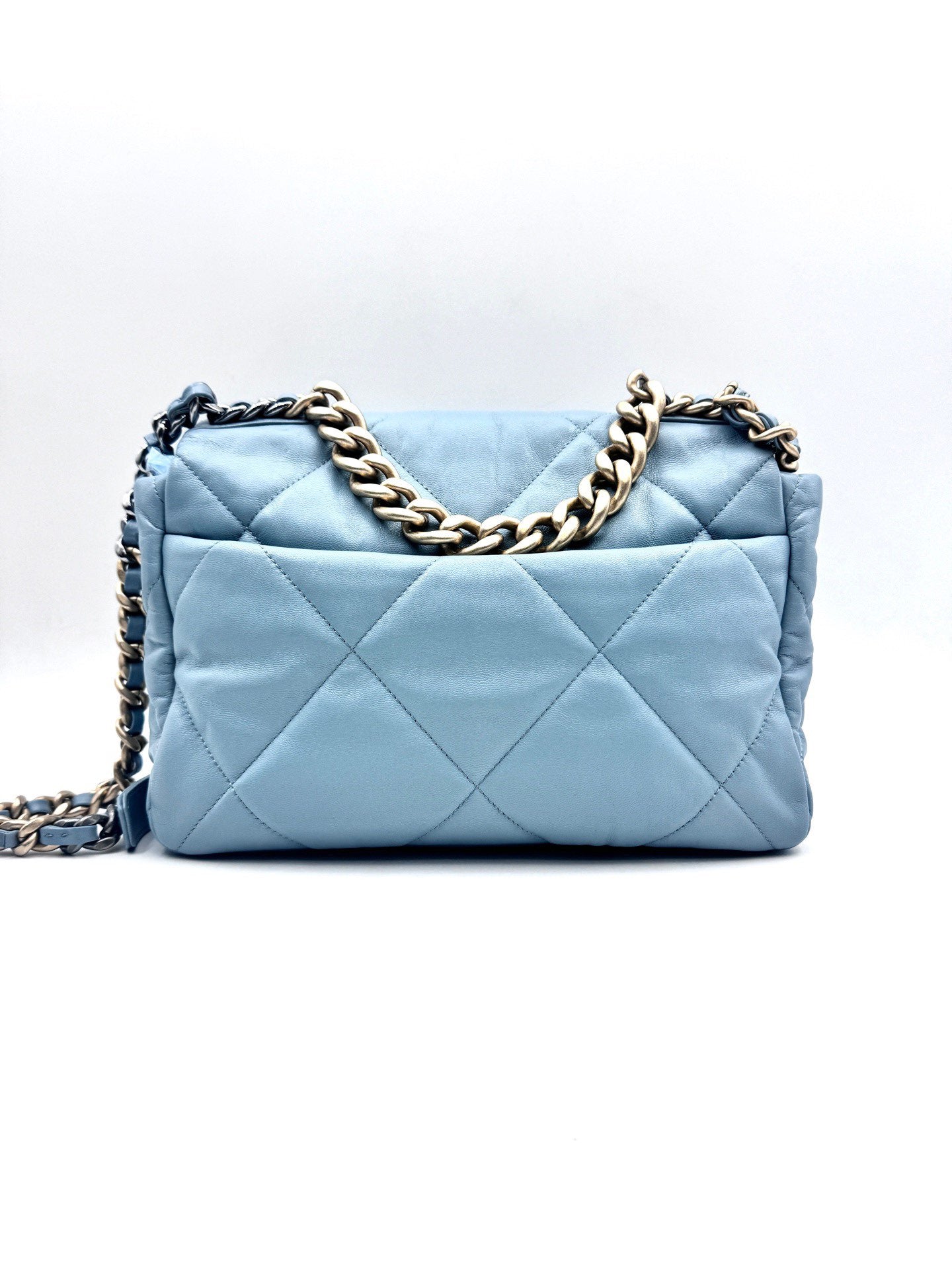 Chanel - 19 Bag - Lambskin leather - Tiffany Blue with Gold-Tone Hardware - (Medium)