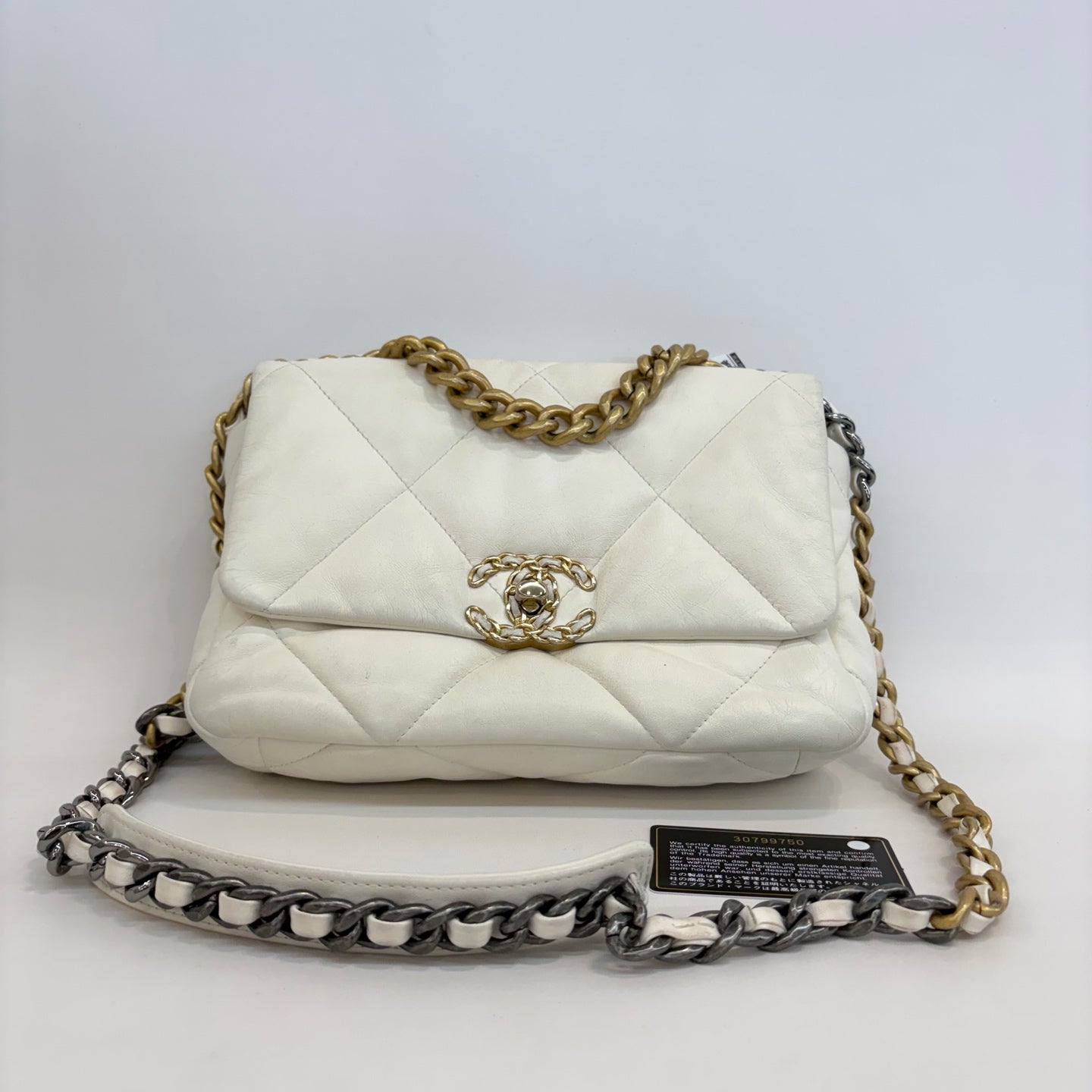 Chanel - 19 Bag - Leather - White - (medium)