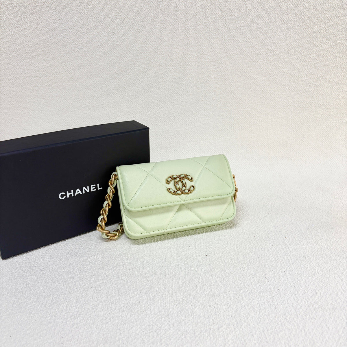 Chanel - 19 bag mini - Leather - Green - (mini)