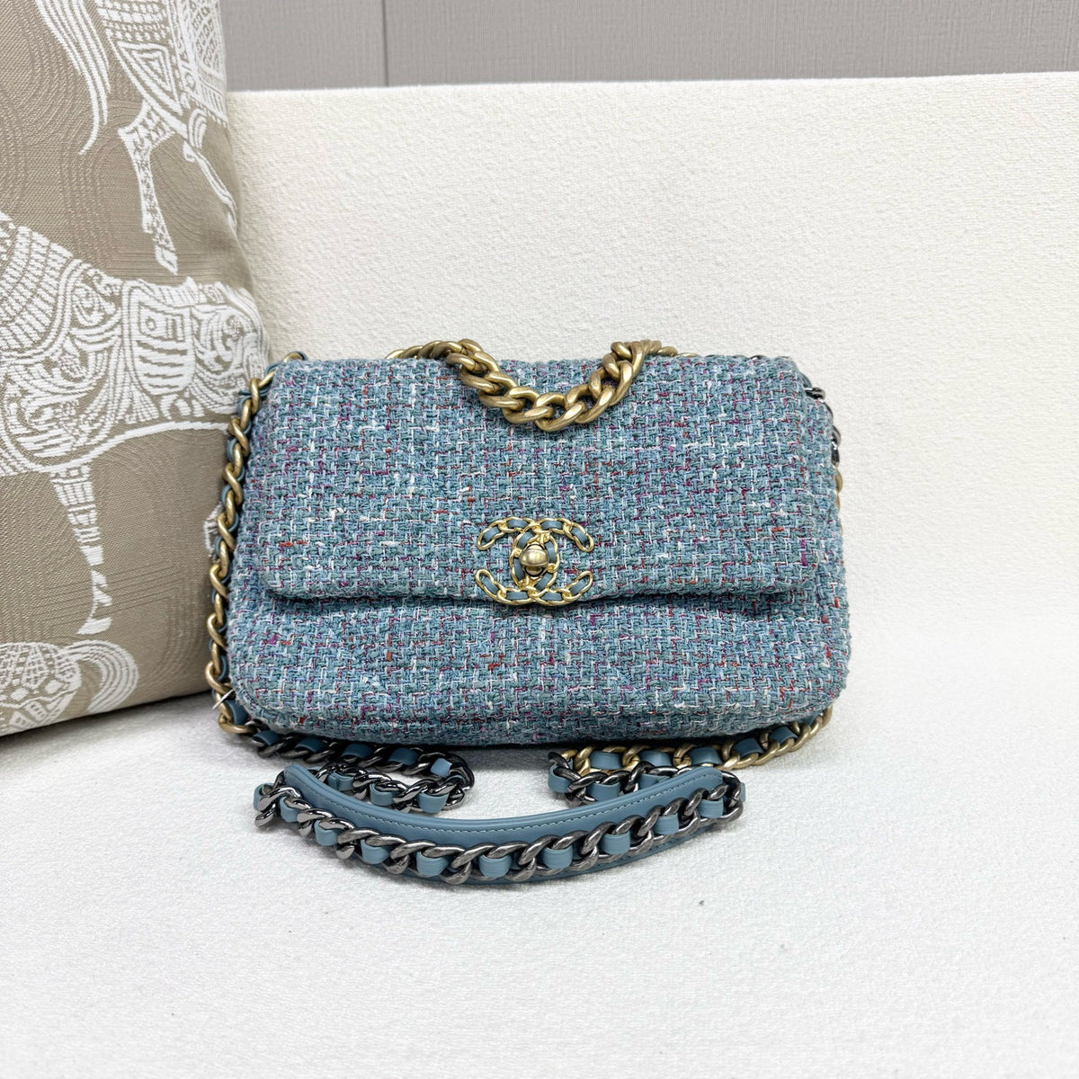 Chanel - 19 Bag - Tweed - Blue - (small)
