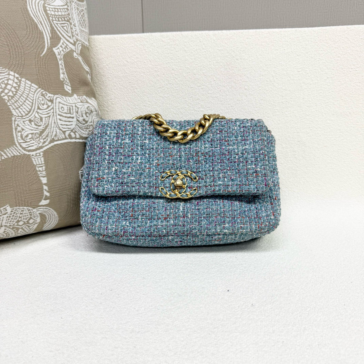 Chanel - 19 Bag - Tweed - Blue - (small)