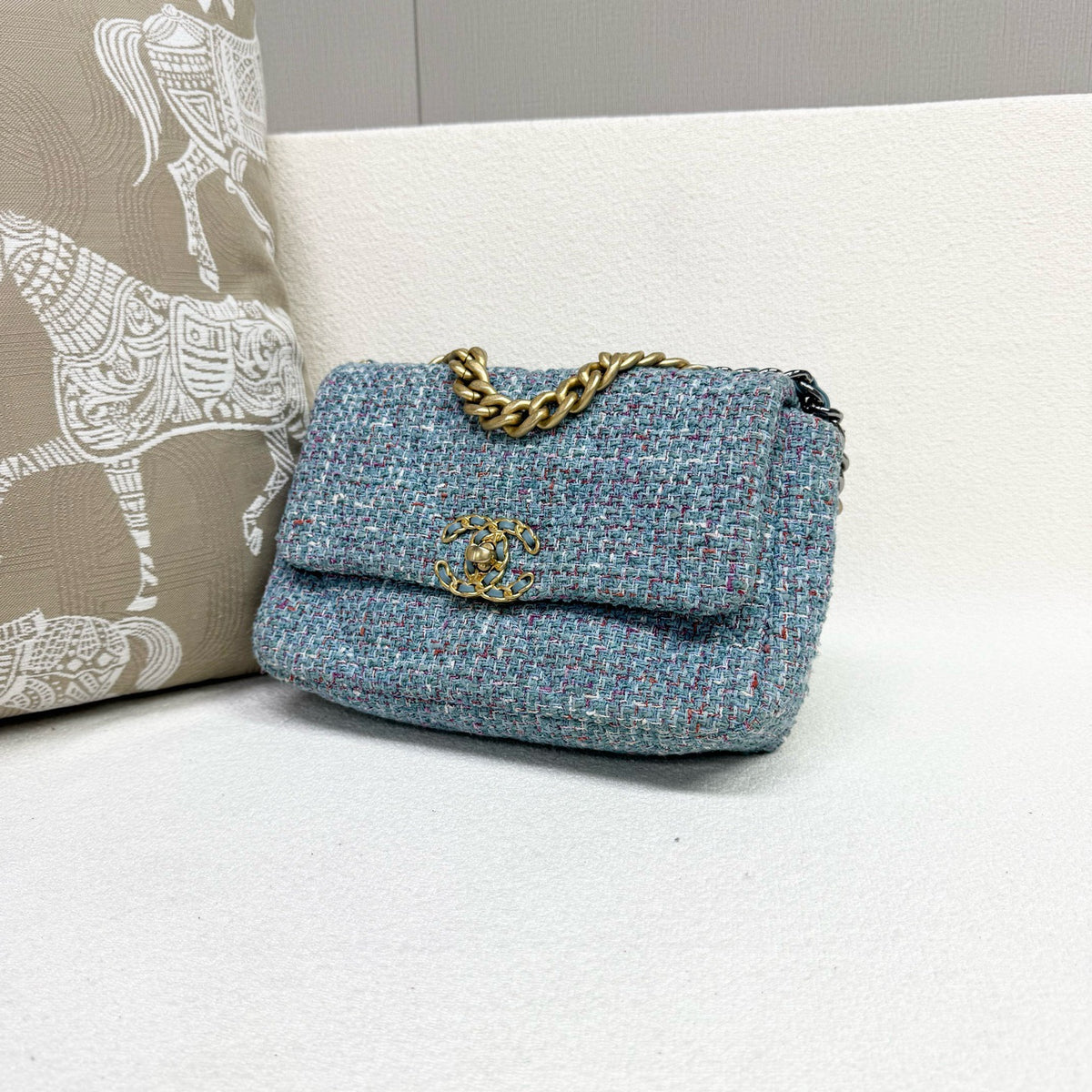 Chanel - 19 Bag - Tweed - Blue - (small)