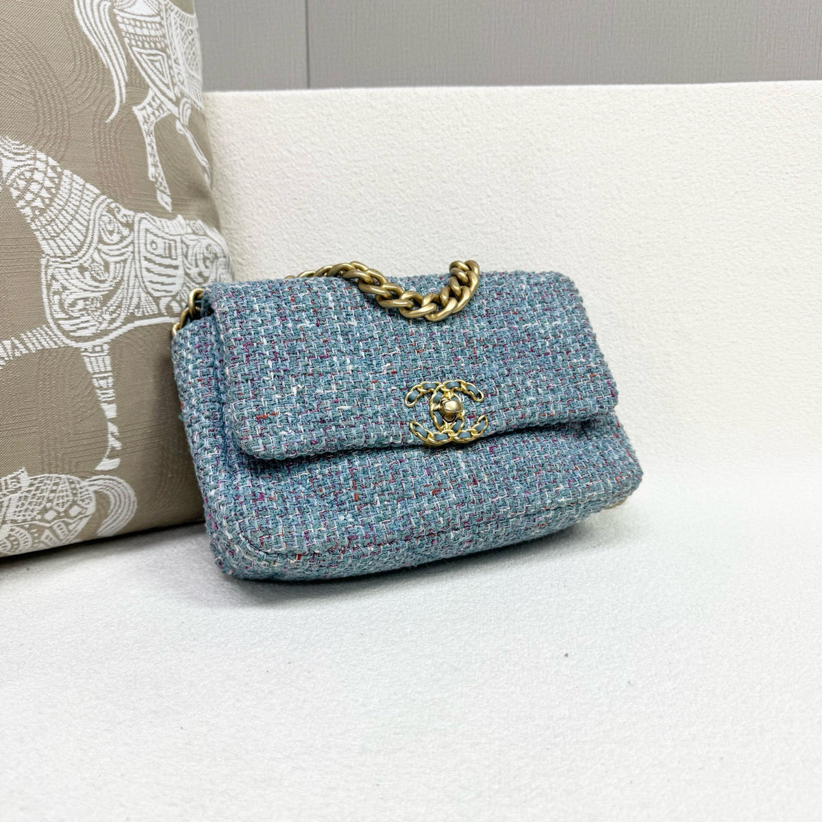 Chanel - 19 Bag - Tweed - Blue - (small)