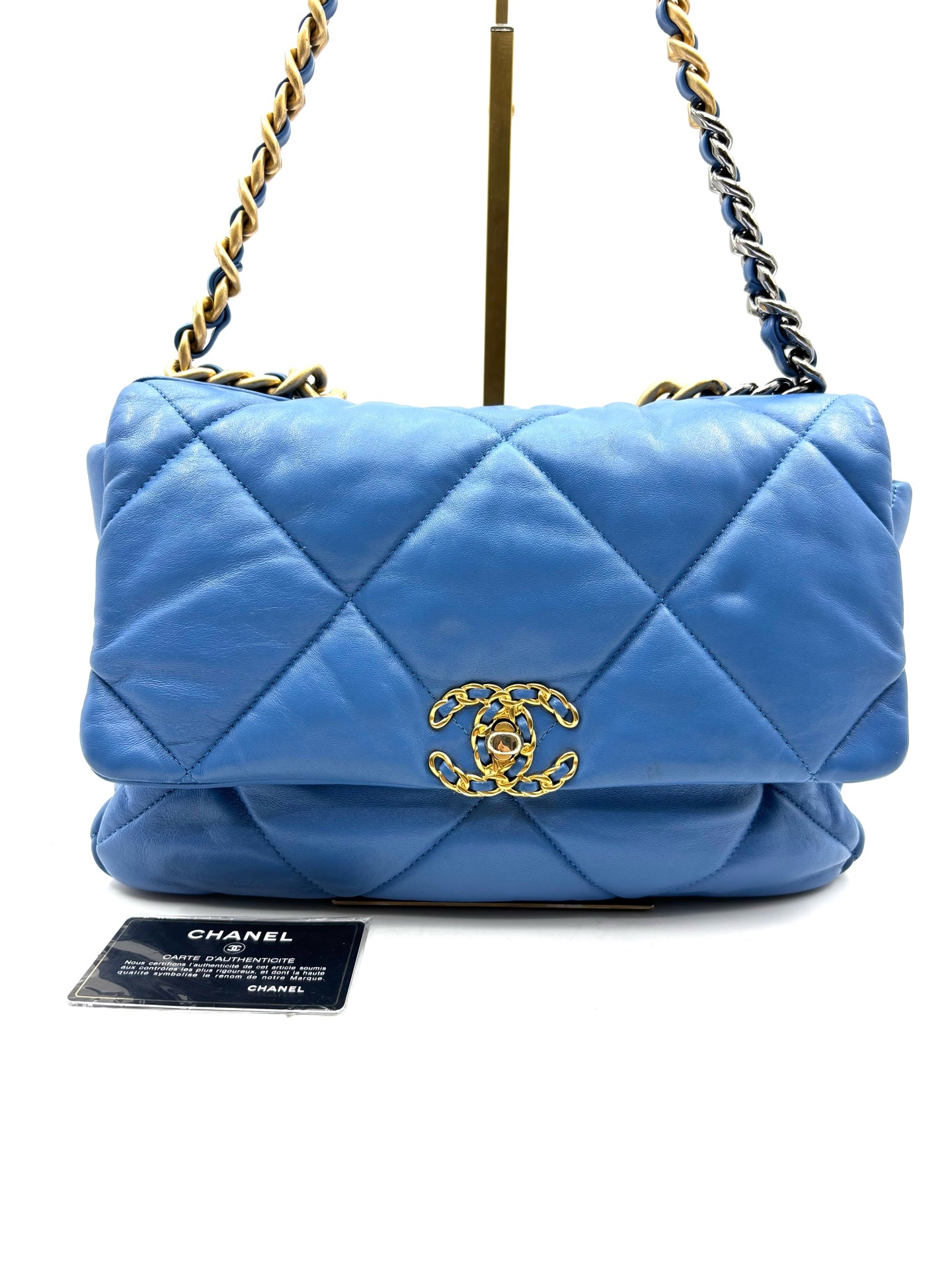 Chanel - 19Bag - Leather - Blue - (medium)