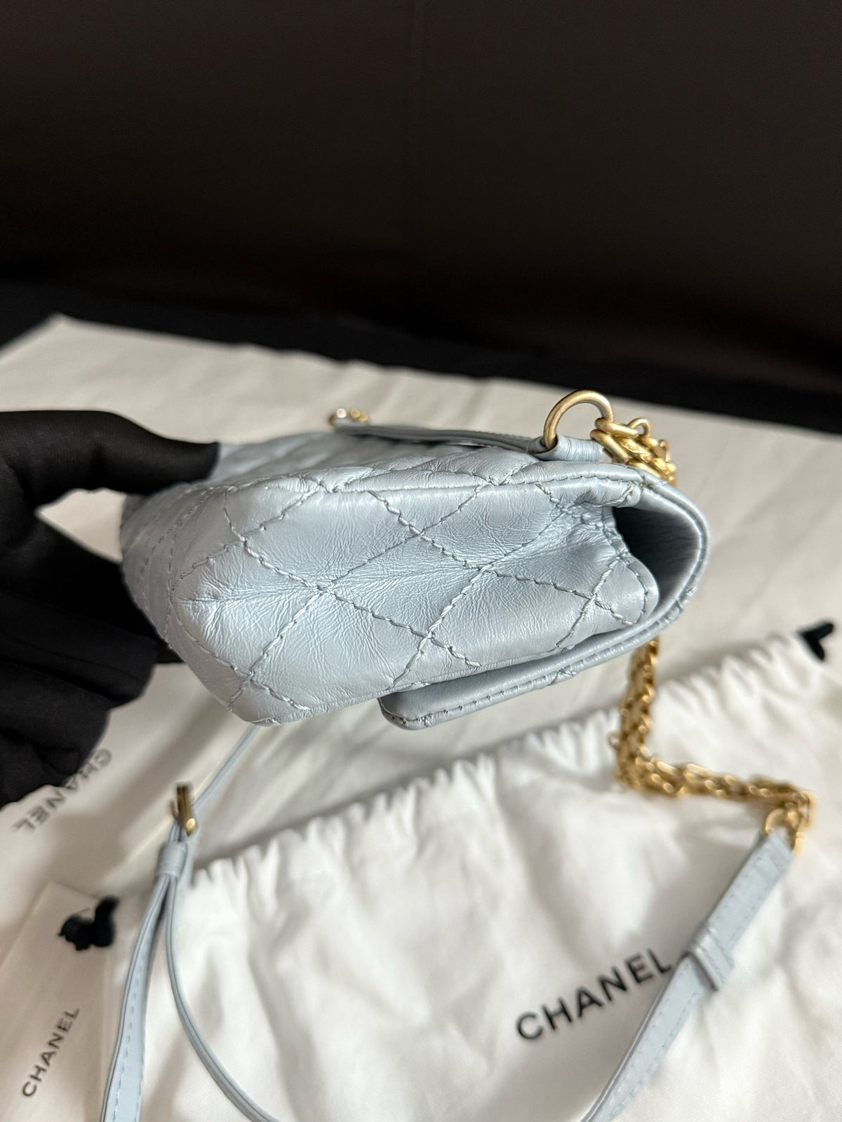 Chanel - 2.55 27 - Leather - Blue - (small)