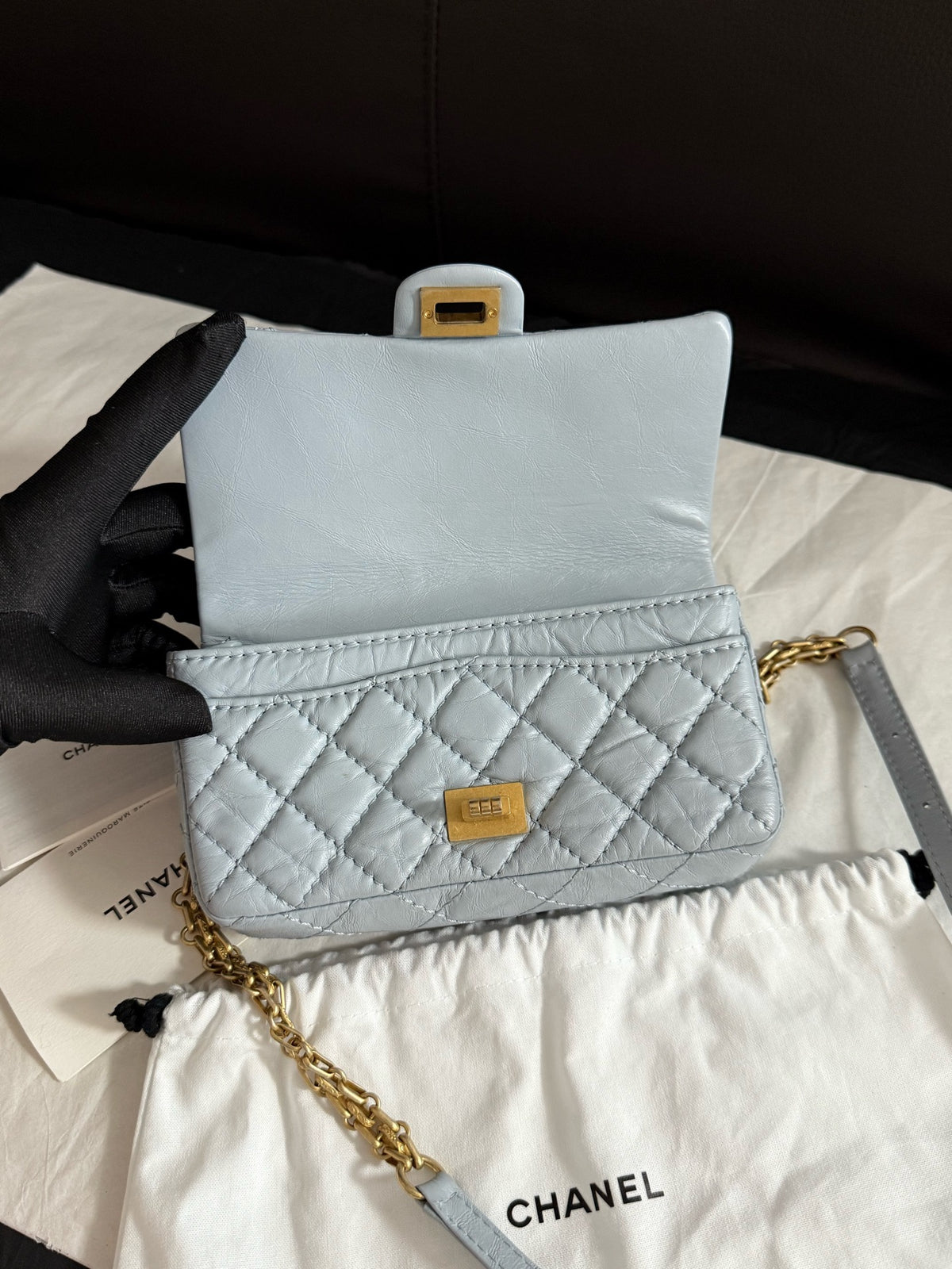 Chanel - 2.55 27 - Leather - Blue - (small)