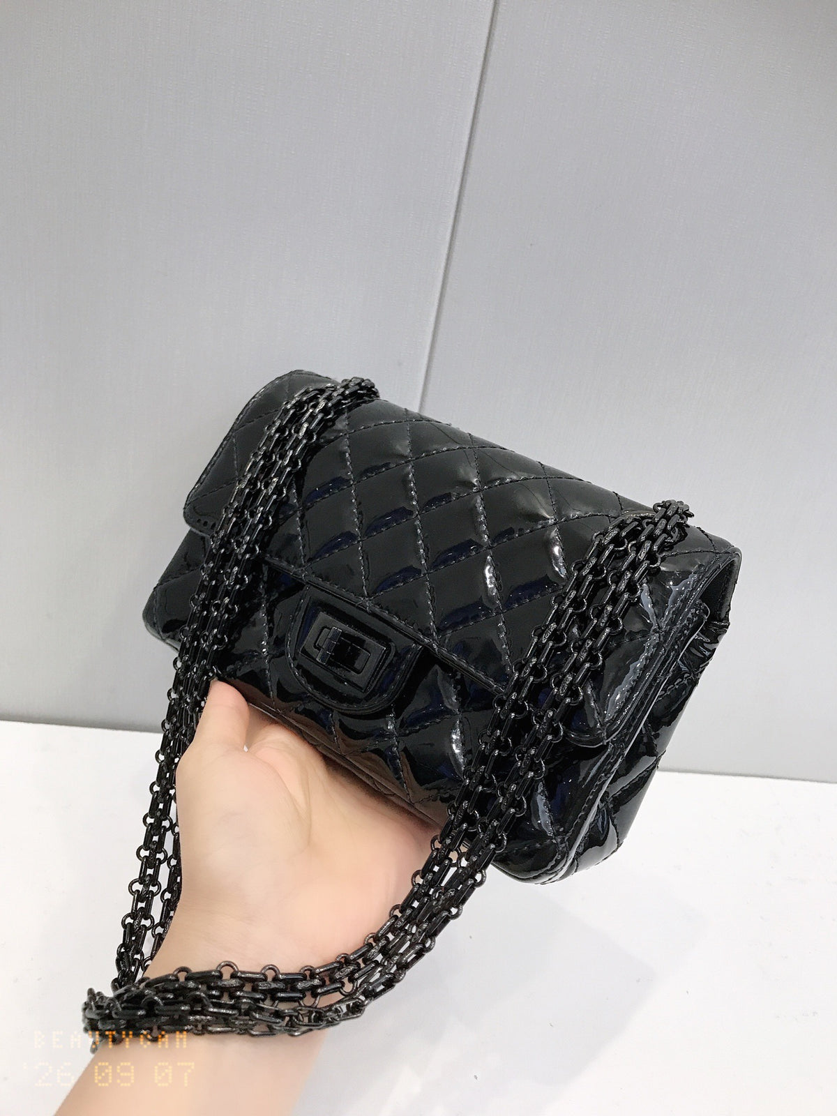 Chanel - 2.55 29 - Patent leather - Black - (small)