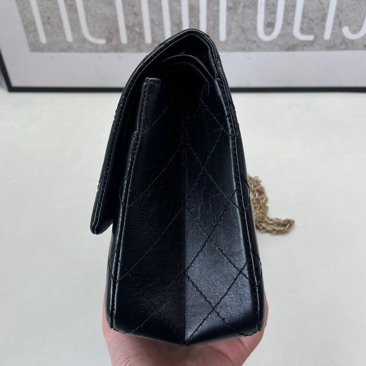 Chanel - 2.55 - Calfskin - Black - (medium)