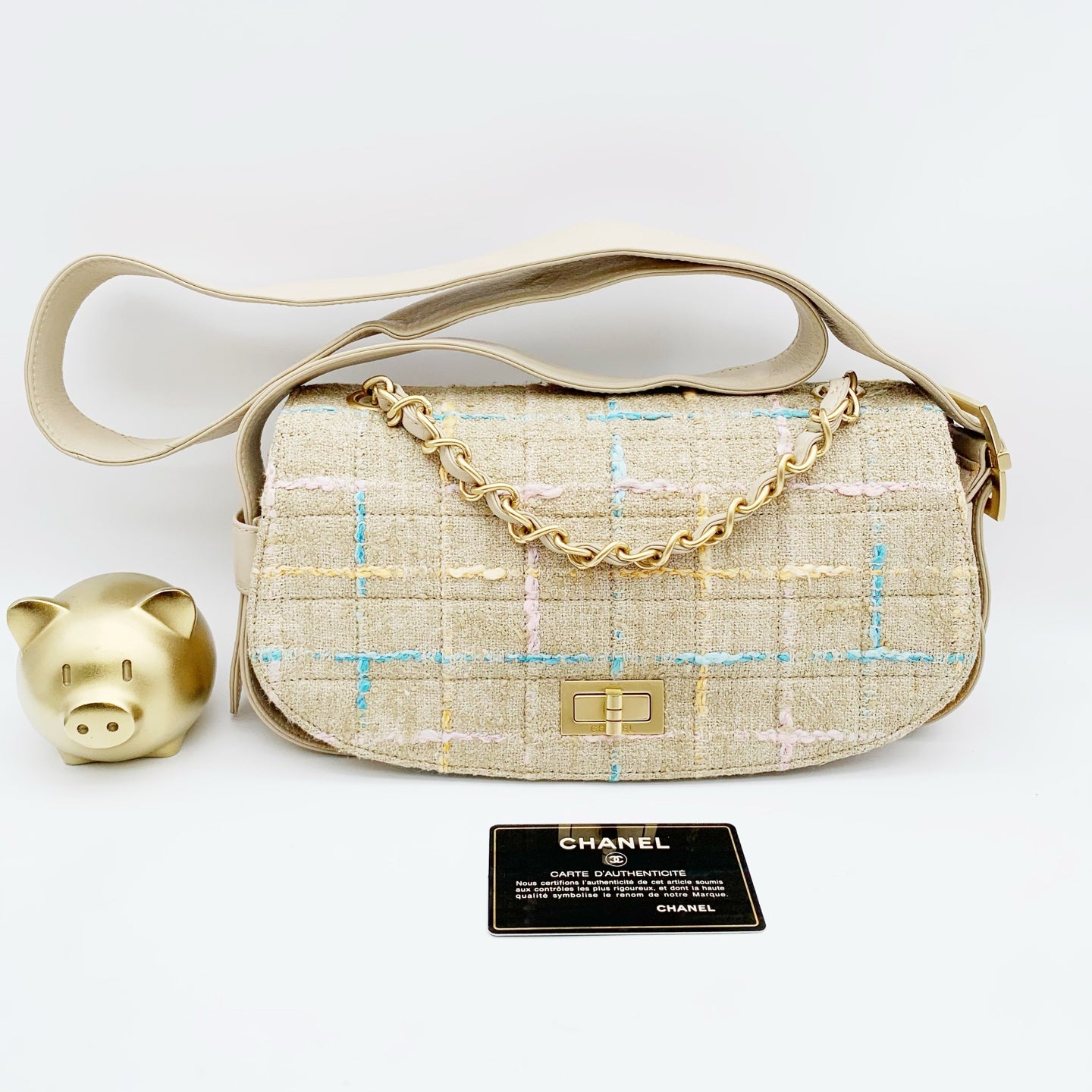 Chanel - 2.55 - Cloth - Beige - (Other)