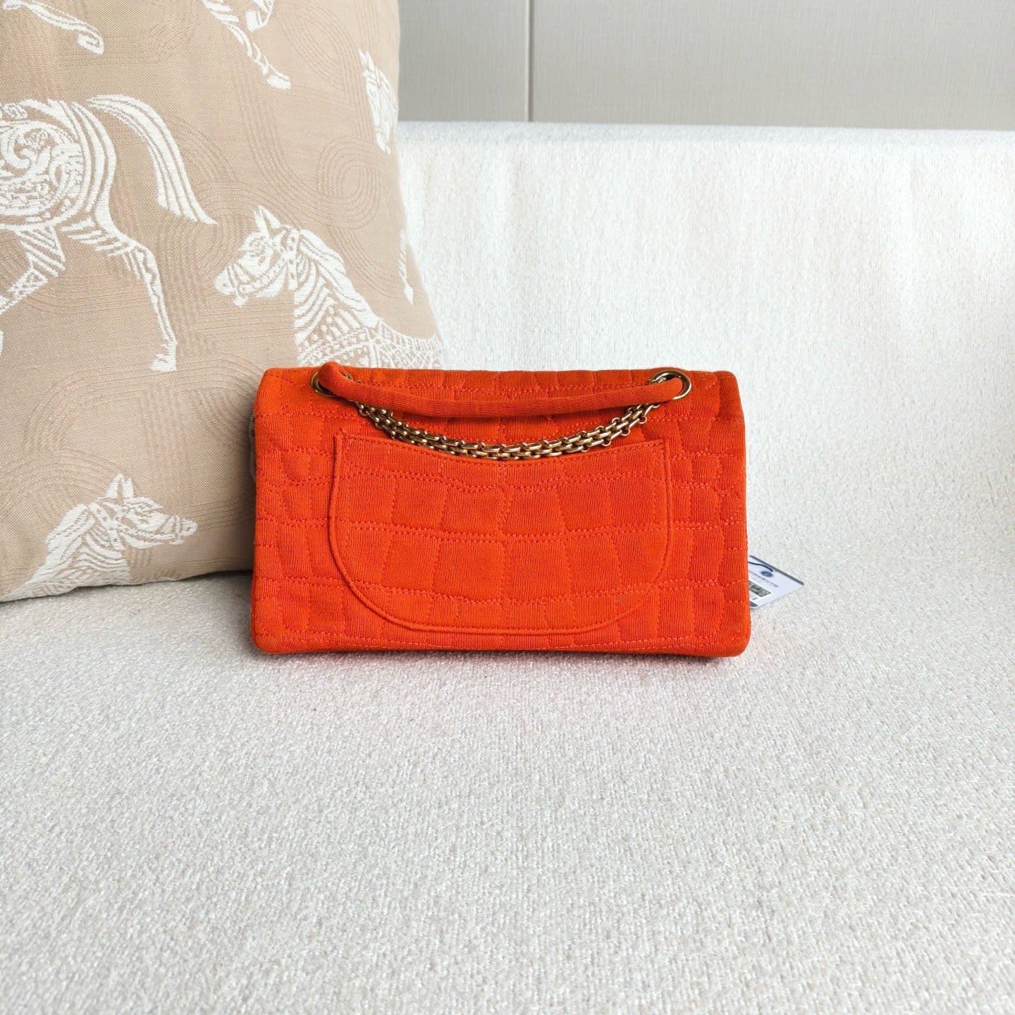 Chanel - 2.55 Flap Bag - Canvas - Orange - (Small)